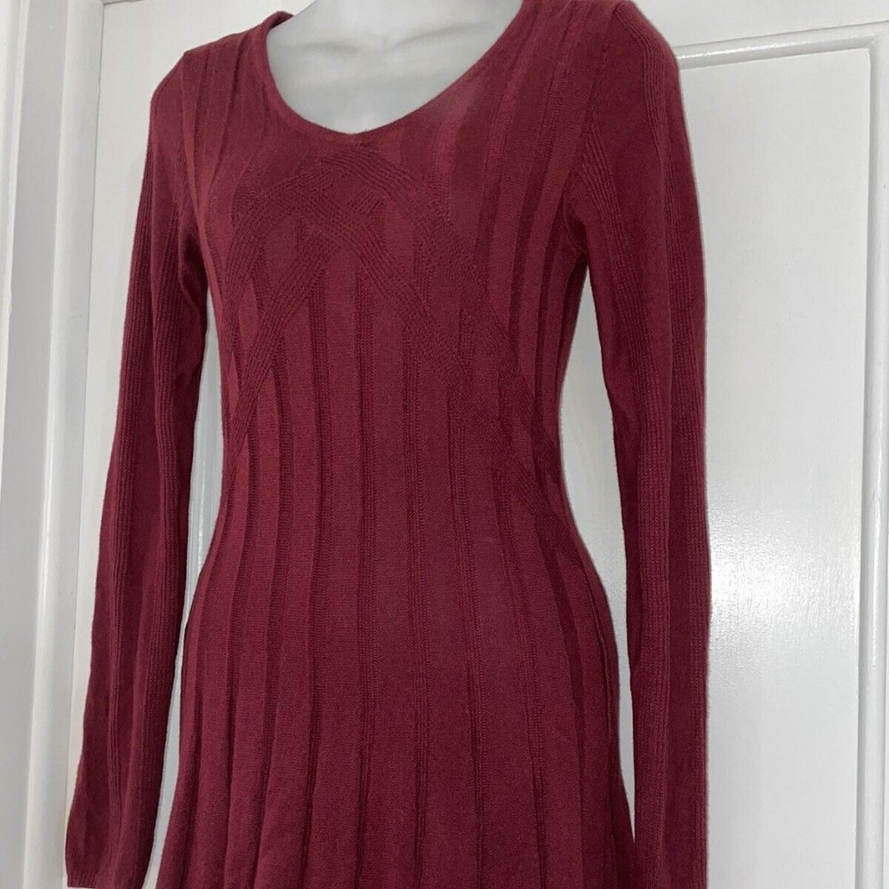 Sophie Max Pleated Burgundy Sweater